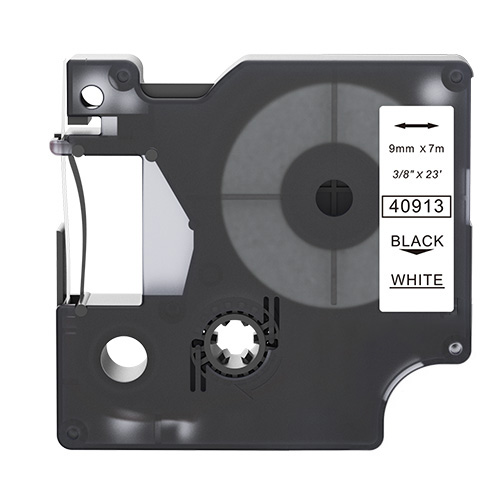 Dymo 40913 ühilduv sildilint, must valgel, 9mm x 7m