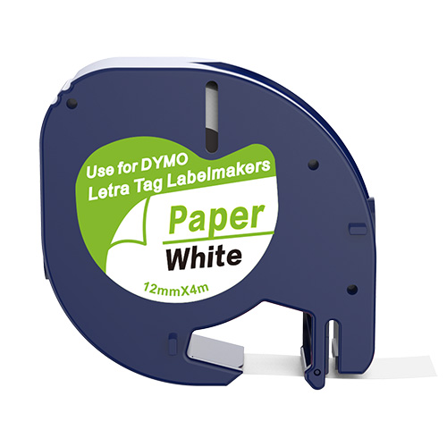 Dymo 91200 ühilduv sildilint, must valgel, 12mm x 4m