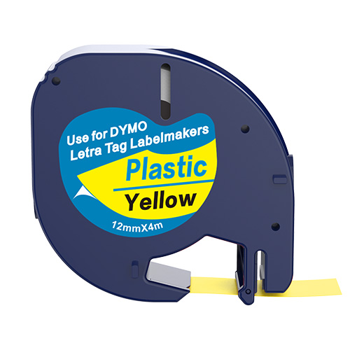 Dymo 91202 ühilduv sildilint, must kollasel, 12mm x 4m