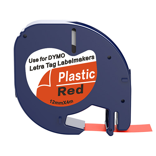 Dymo 91203 ühilduv sildilint, must punasel, 12mm x 4m