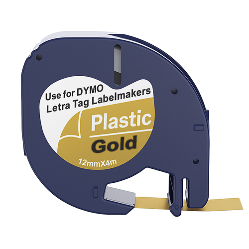 Dymo 91207 ühilduv sildilint, must kuldsel, 12mm x 4m