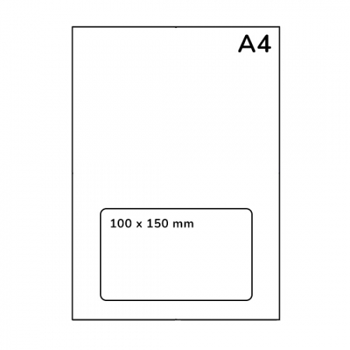 A4 pakkelehe / tagastussilt koos aadressisilt, 100 x 150 mm, 100 lehte