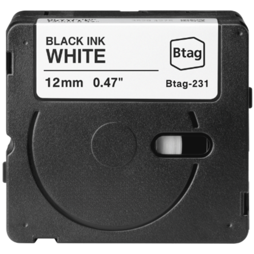 Brother Btag-231 ühilduv sildilint must valgel 12mm