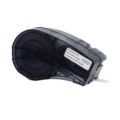Brady M21-375-499 ühilduv sildilint, must valgel, 9,53mm x 4,88m