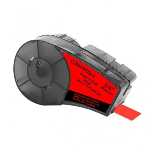Brady M21-750-595-RD ühilduv sildilint, must punasel, 19,1mm x 6,4m