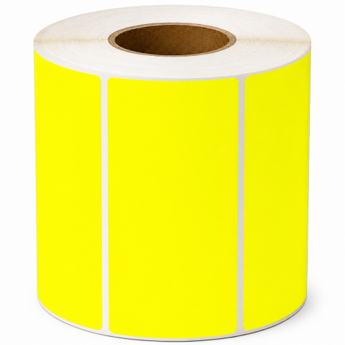 Zebra ühilduvad sildid, 100 x 50mm, 1000 silti, termotransfer, fluorestseeruv kollane